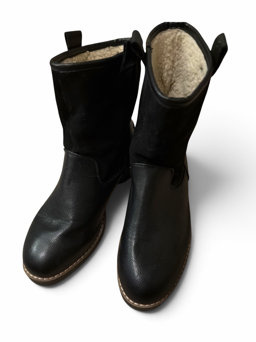 Nautica Bosun 3 Black Sherpa Lined Mid-Shaft Lug Sole Boots 7